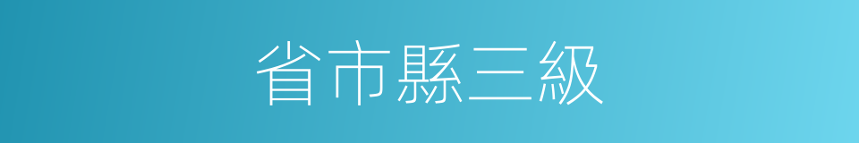 省市縣三級的同義詞