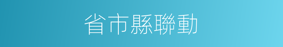 省市縣聯動的同義詞