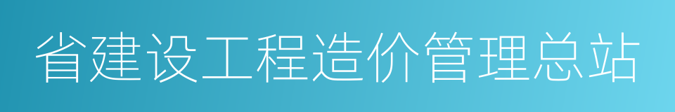 省建设工程造价管理总站的同义词