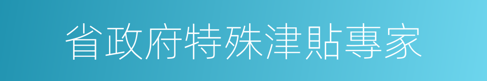 省政府特殊津貼專家的同義詞