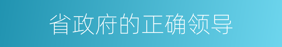 省政府的正确领导的同义词