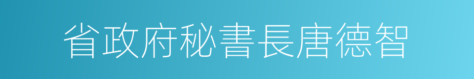 省政府秘書長唐德智的同義詞