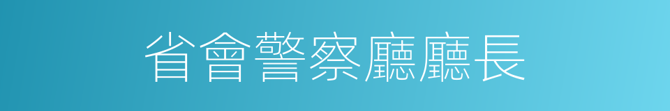 省會警察廳廳長的同義詞