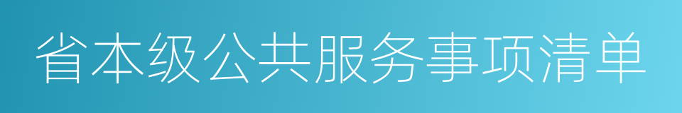 省本级公共服务事项清单的同义词