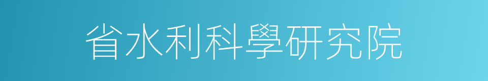 省水利科學研究院的同義詞