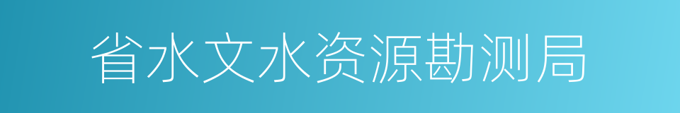 省水文水资源勘测局的同义词