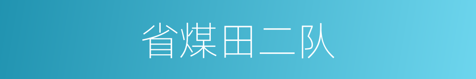 省煤田二队的同义词