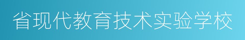 省现代教育技术实验学校的同义词