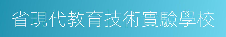 省現代教育技術實驗學校的同義詞