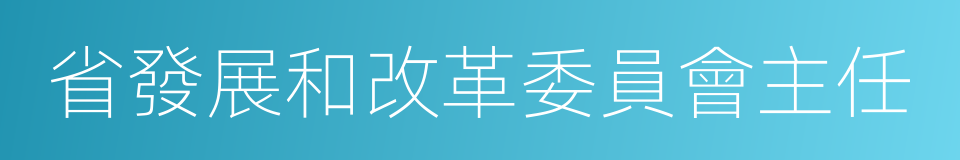 省發展和改革委員會主任的同義詞