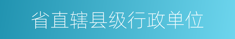省直辖县级行政单位的同义词