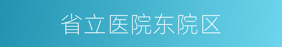 省立医院东院区的同义词