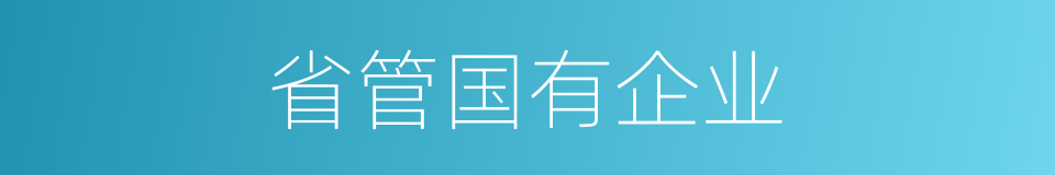 省管国有企业的同义词