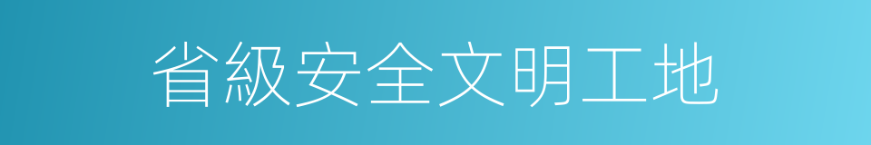 省級安全文明工地的同義詞