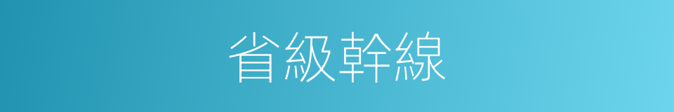 省級幹線的同義詞