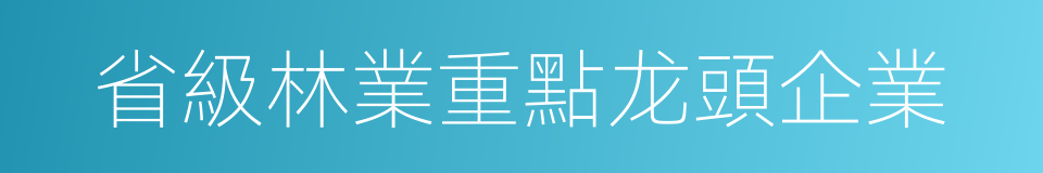 省級林業重點龙頭企業的同義詞