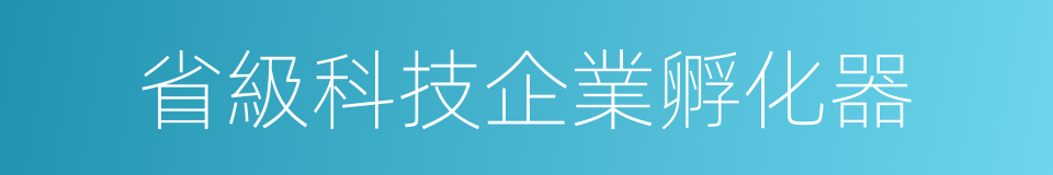 省級科技企業孵化器的同義詞