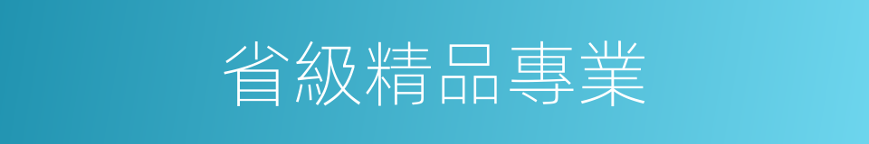 省級精品專業的同義詞