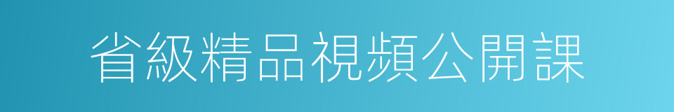 省級精品視頻公開課的同義詞