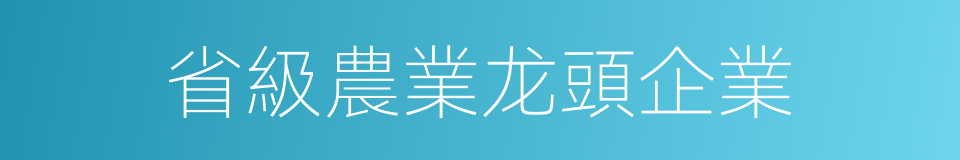 省級農業龙頭企業的同義詞
