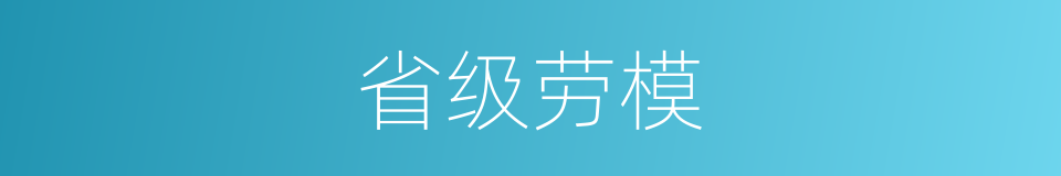 省级劳模的同义词