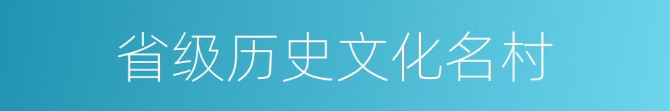 省级历史文化名村的同义词
