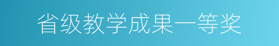 省级教学成果一等奖的同义词