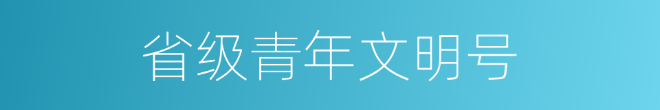 省级青年文明号的同义词