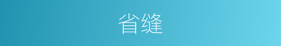省缝的意思