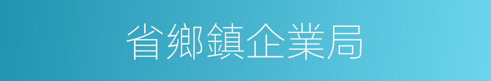 省鄉鎮企業局的同義詞