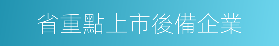 省重點上市後備企業的同義詞