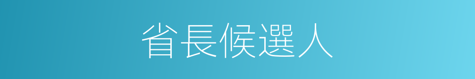 省長候選人的同義詞