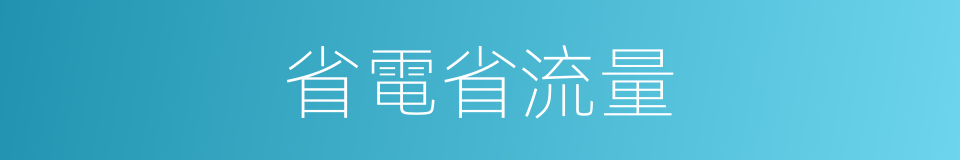 省電省流量的同義詞