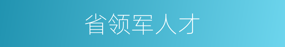 省领军人才的同义词