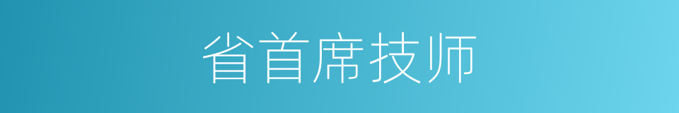 省首席技师的同义词
