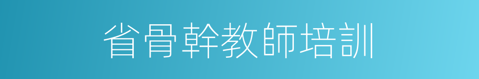 省骨幹教師培訓的同義詞