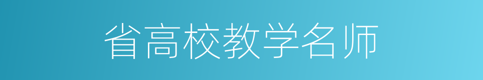 省高校教学名师的同义词