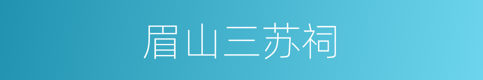 眉山三苏祠的同义词