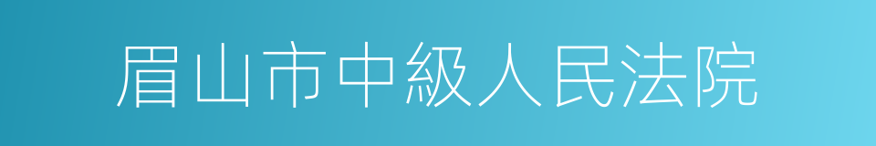 眉山市中級人民法院的同義詞