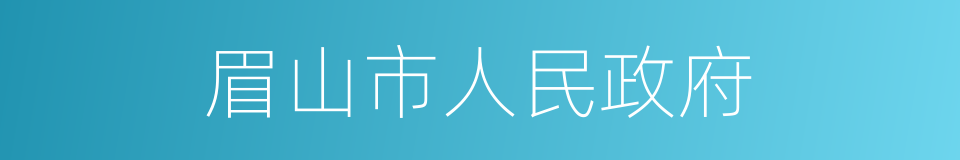 眉山市人民政府的同义词