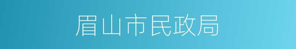 眉山市民政局的同义词