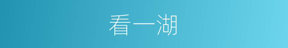 看一湖的同义词