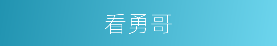 看勇哥的同义词