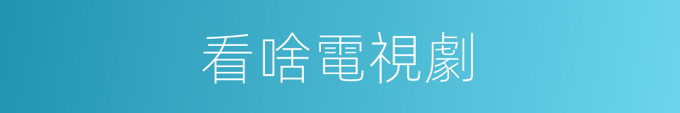 看啥電視劇的同義詞