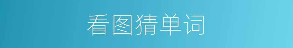 看图猜单词的同义词