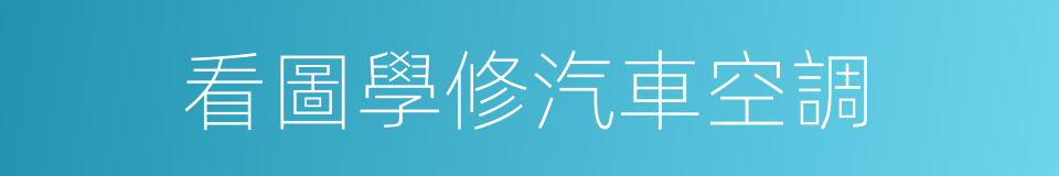 看圖學修汽車空調的同義詞