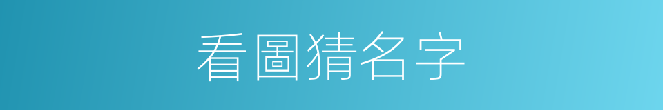 看圖猜名字的同義詞