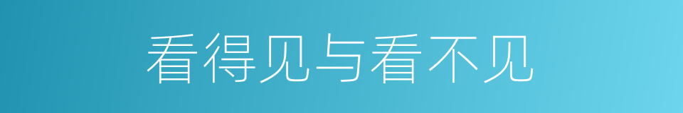 看得见与看不见的同义词
