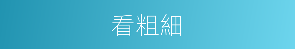 看粗細的同義詞