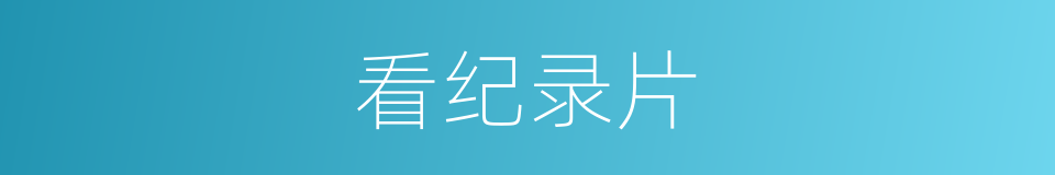 看纪录片的同义词